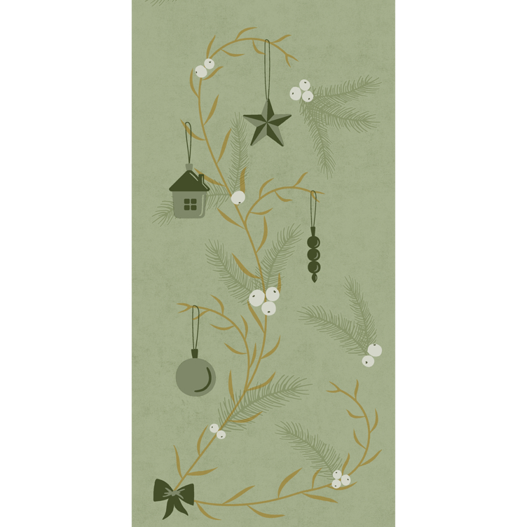 Serviett biodunicel noel pistachio 40cm 1/8br  60stk