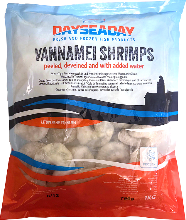 Scampi 8/12 u/ skall u/ hode vm 750g