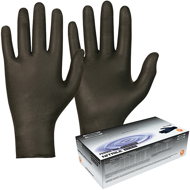Engangshansker nitril sort m   100stk