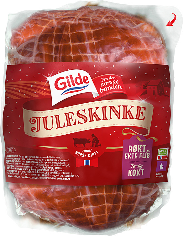 Juleskinke røkt på flis 4xca1,1kg kg