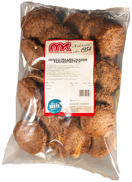 Reinsdyrkarbonader pannestekte frys  2kg