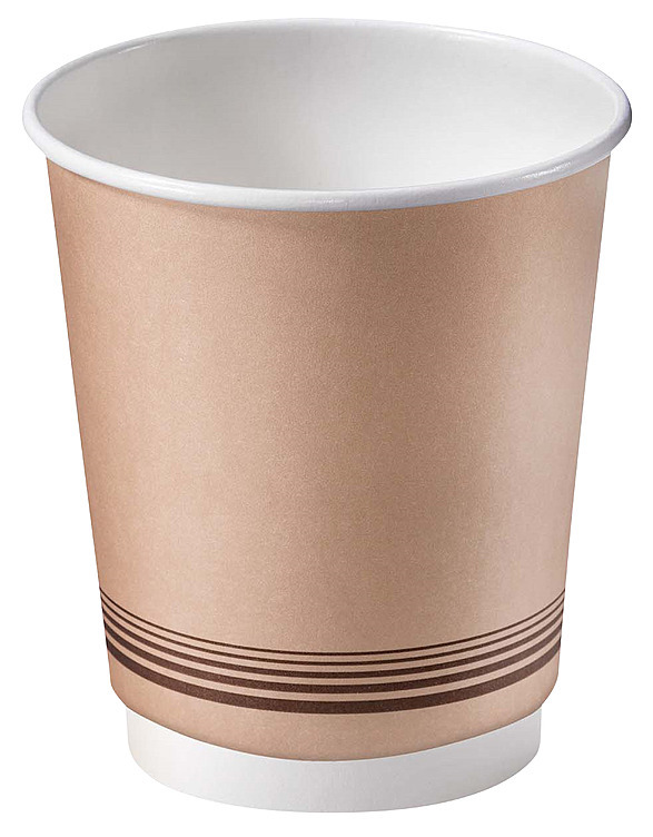 Kaffekopp 8oz dobbel vegg, ubehandlet, brun 28stk