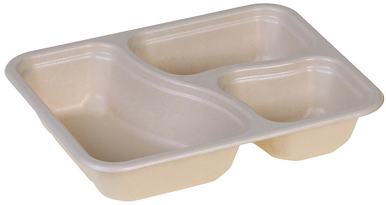 Matbeholder 227x178x45mm,3-r, biolaminert, naturf. 250stk