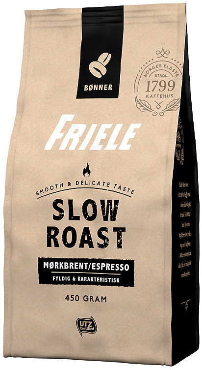 Friele slow roast dark utz whole coffee beans  450g