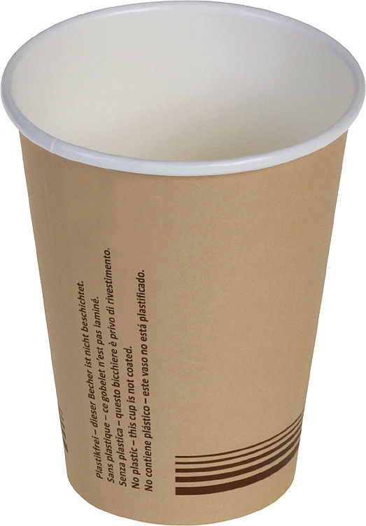 Kaffekopp 3dl uncoated ø9cm, brun komposterbar 50stk