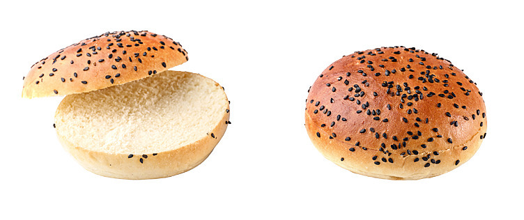 Premium brioche black sesam pre-sliced  70x60g