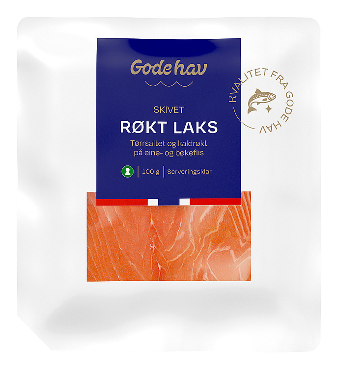 Røkt laks skivet 100g