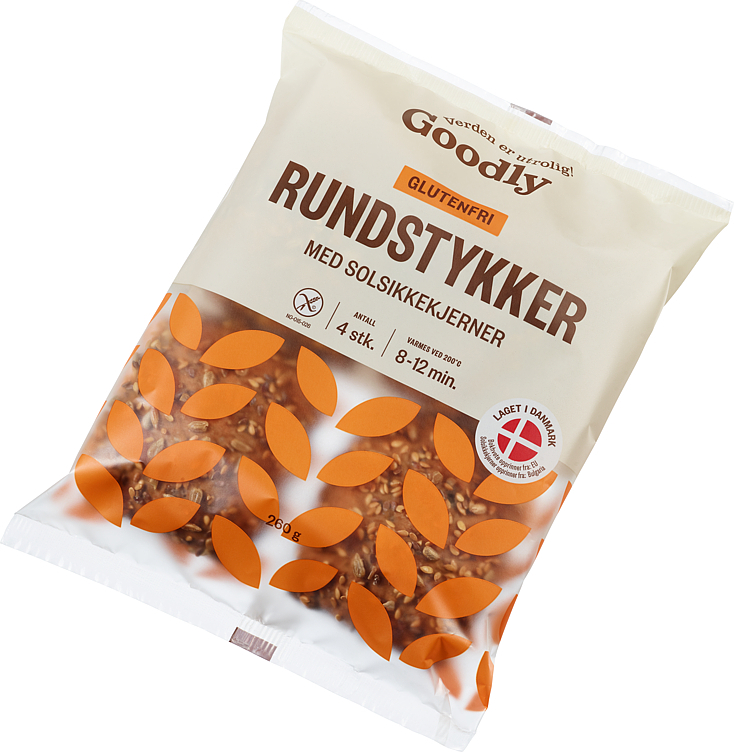 Rundstykker m/solsikkekjerner glutenfri  4x65g