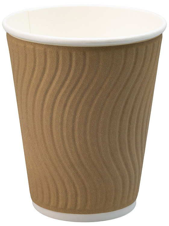 Double wall kaffebeger 350ml wave brun  40stk