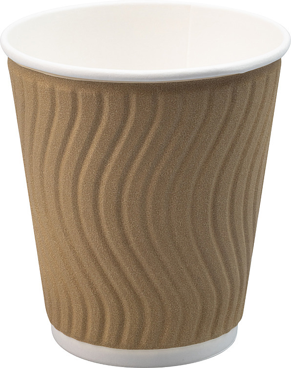 Kaffebeger double wall 250ml wave brun  37stk