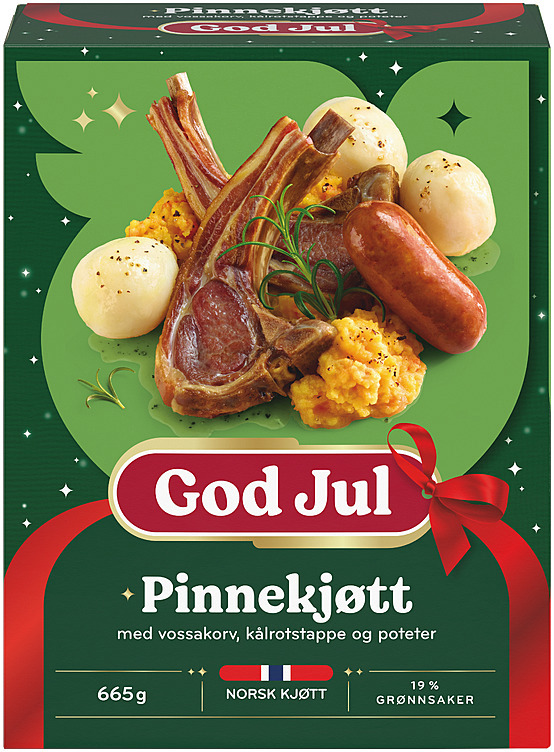Pinnekjøtt m/vossakorv/kålrotstappe/poteter 665g