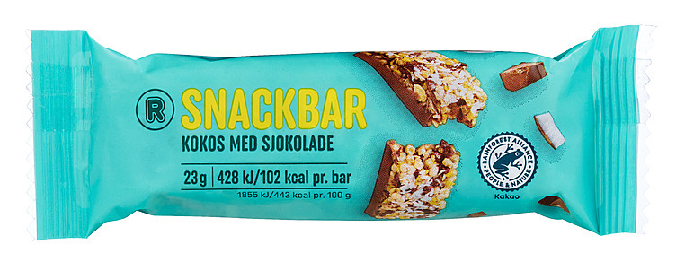 Snackbar m/sjokolade og kokos   6x23g