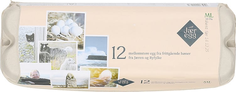Egg m/l12f frittgående 12stk