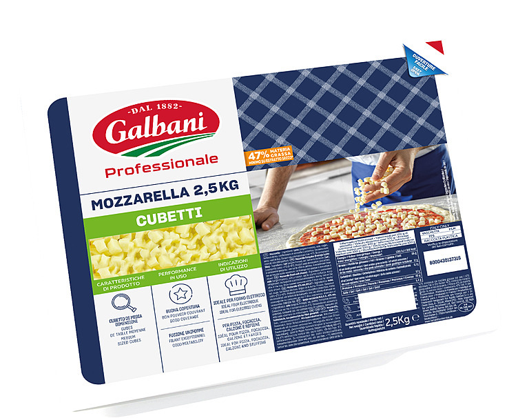 Mozzarella cubetti professionale 2,5kg