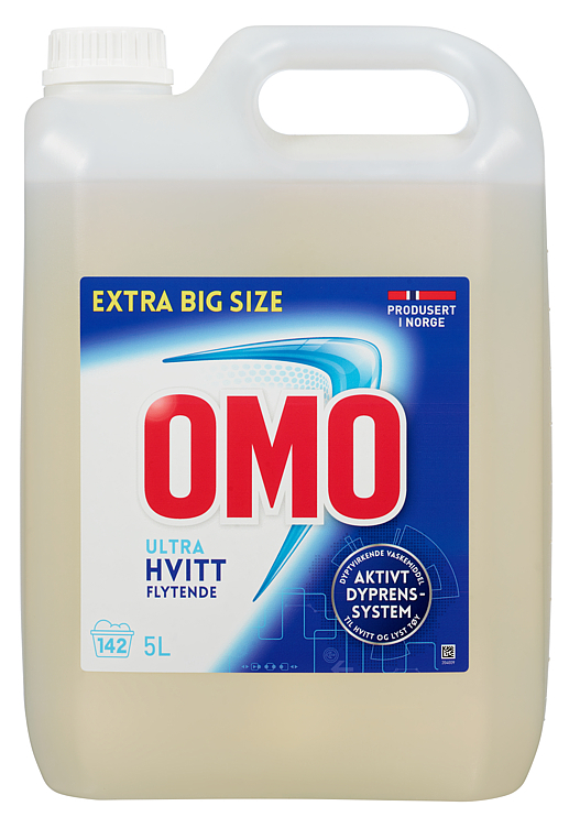Omo ultra hvitt flytende  5l