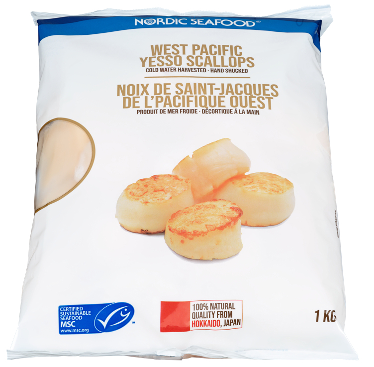 Kamskjell msc yesso, rå u/rogn 1kg