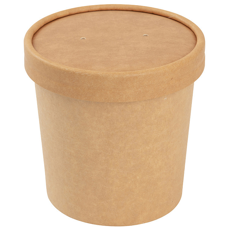 Lokk til suppebeger 225ml/350ml brun kraft  500stk