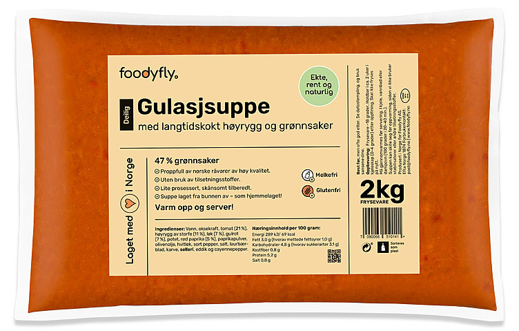 Gulasjsuppe m/høyrygg og grønsaker  2kg