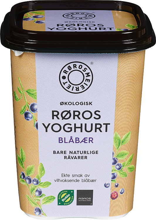 Røros yoghurt blueberry, ecol.  470g