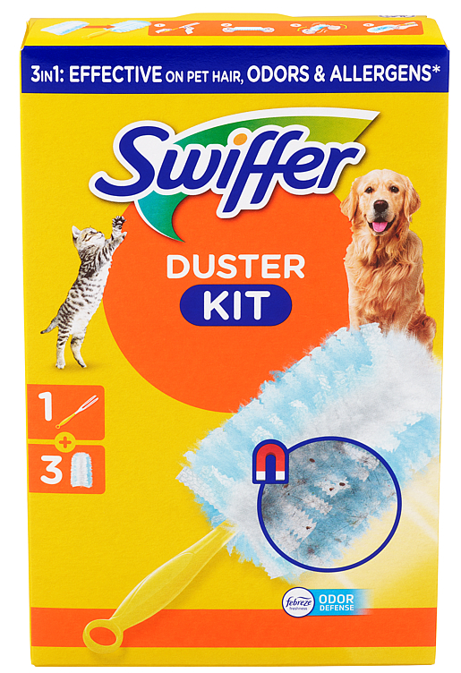 Duster kit pet swiffer w/handle/3 refills   1stk