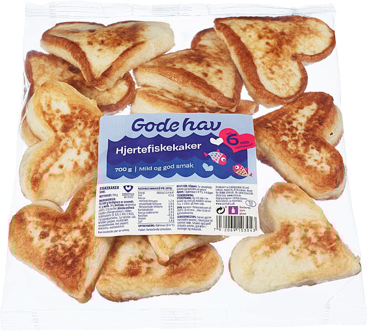 Hjertefiskekaker  700g