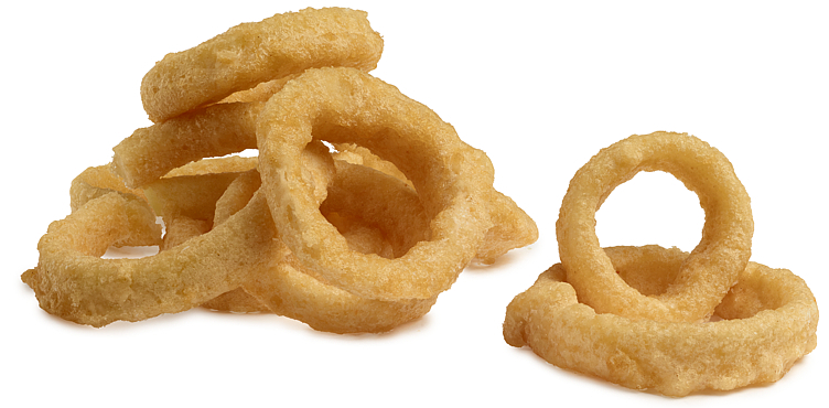 Beer battered thin onion rings 1kg