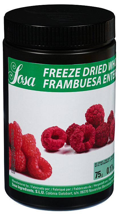 Frysetørket bringebær hele  75g