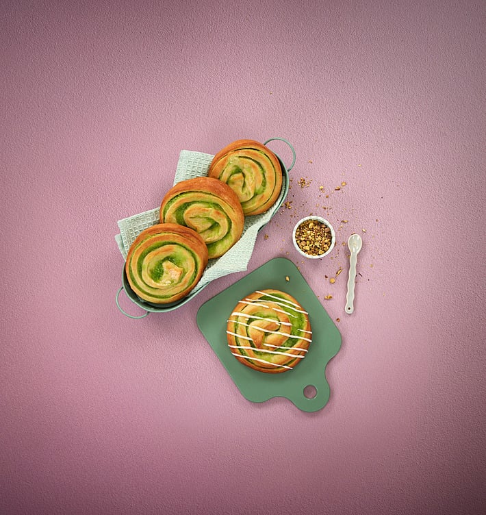 Hvetsnurr pistasjesmak ferdig hevet  46x180g