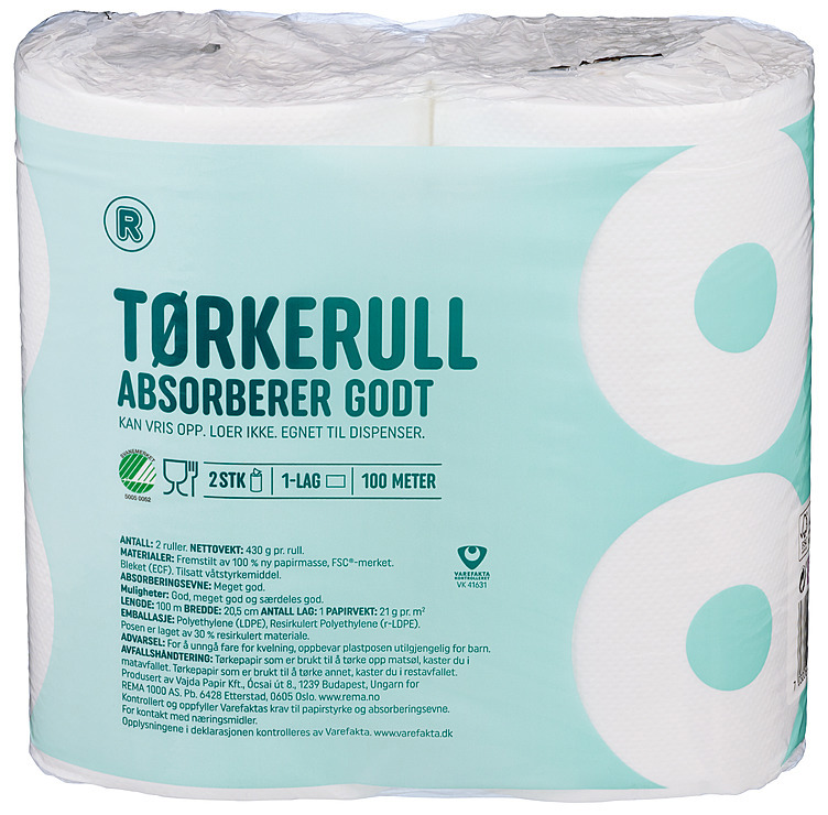 Tørkerull  2x100m