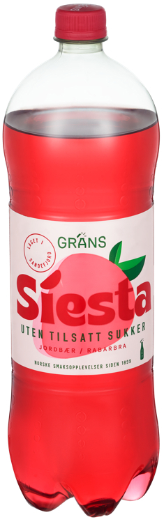 Siesta x jordbær & rabarbra   1,5l   1/2pall