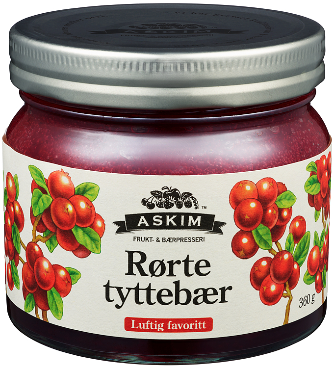 Rørte tyttebær 360g afb