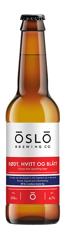 Oslo brew rødt hvitt og blått glutenfri fl  4,7%   24x33cl