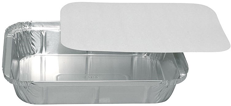 Lokk til aluform 22x17cm hvit papp/alu  50stk