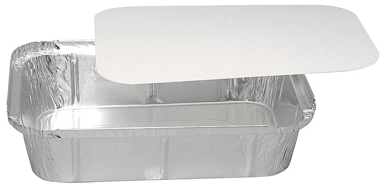 Lokk til aluform 25,1x18,5cm hvit papp/alu  50stk