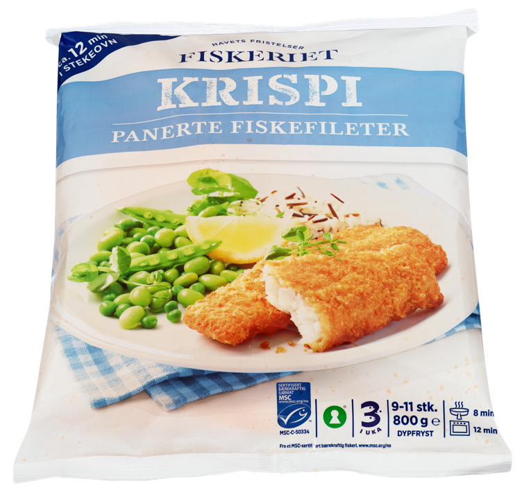 Fiskefilet panert 800g
