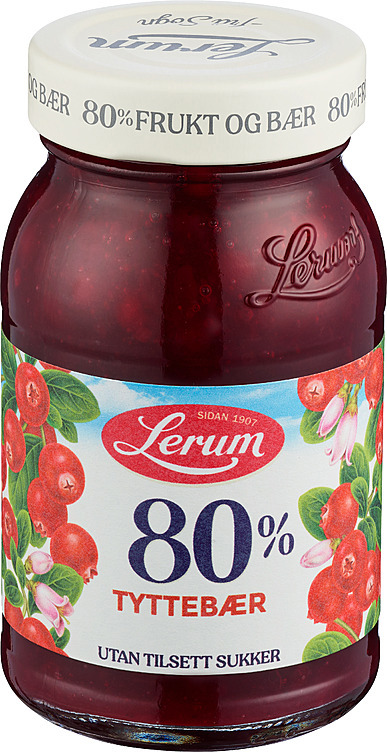 Tyttebær utan tilsett sukker  330g