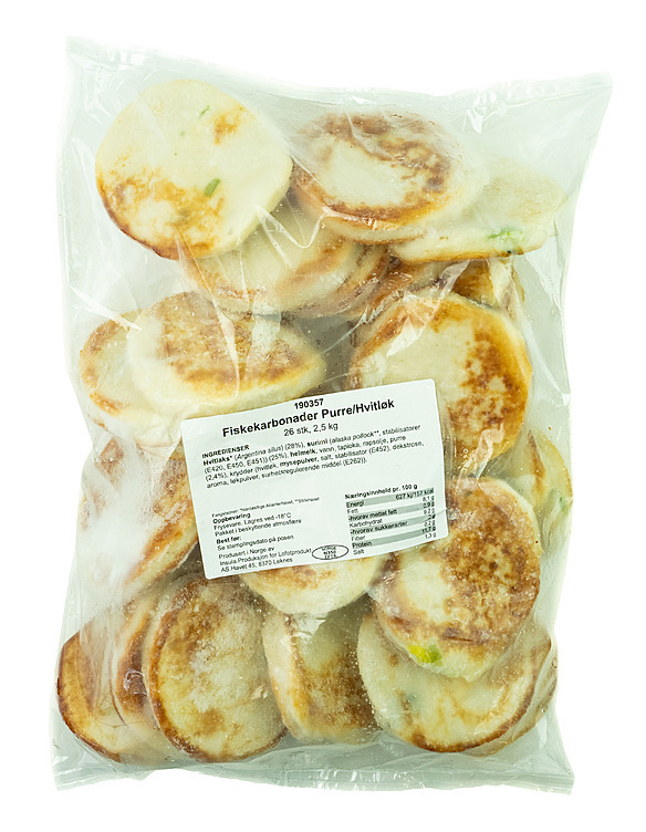 Fiskekarbonader purre/hvitløk frys 26stk   2,5kg