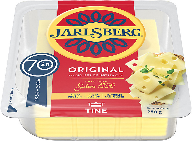 Jarlsberg 27% i skiver   250g