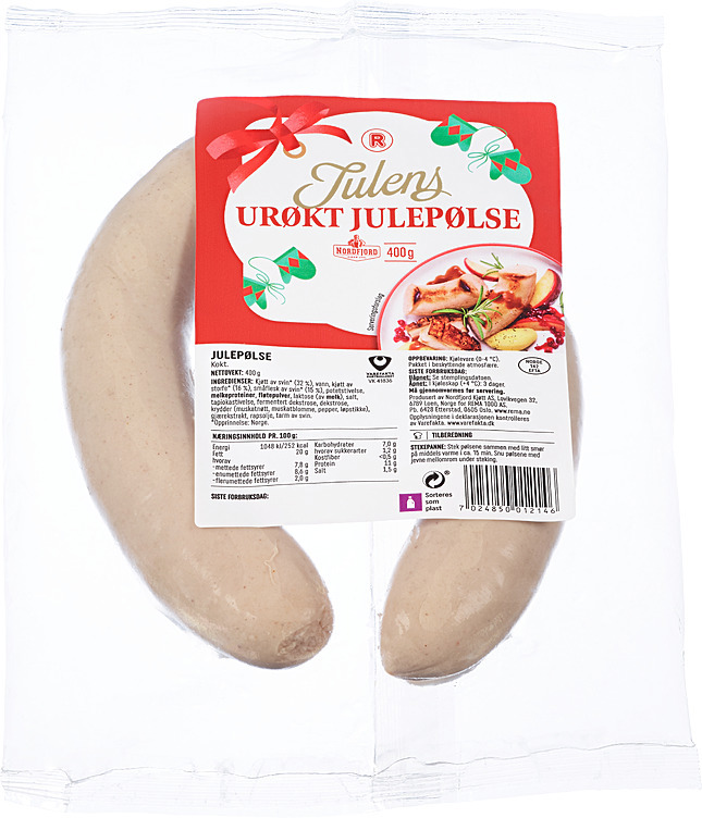 Julepølse urøkt r   400g