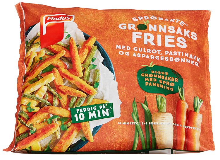 Sprøbakte grønnsaksfries   350g