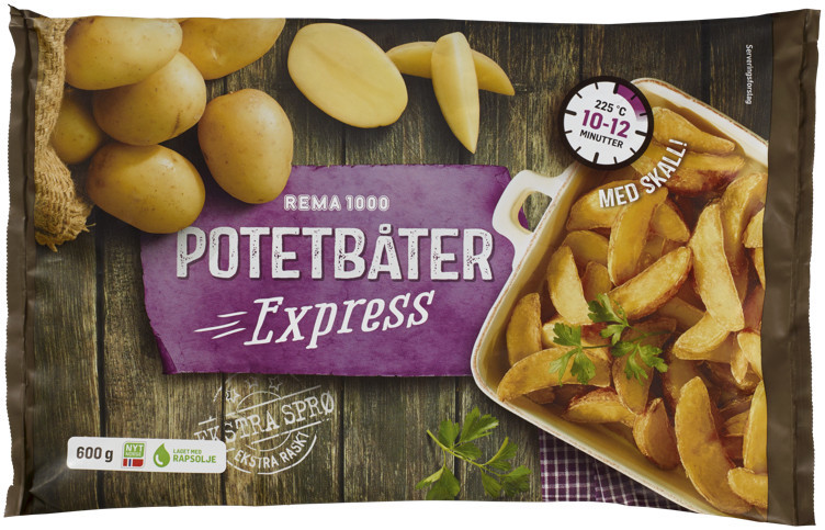 Rema 1000 potetbåter express 600g