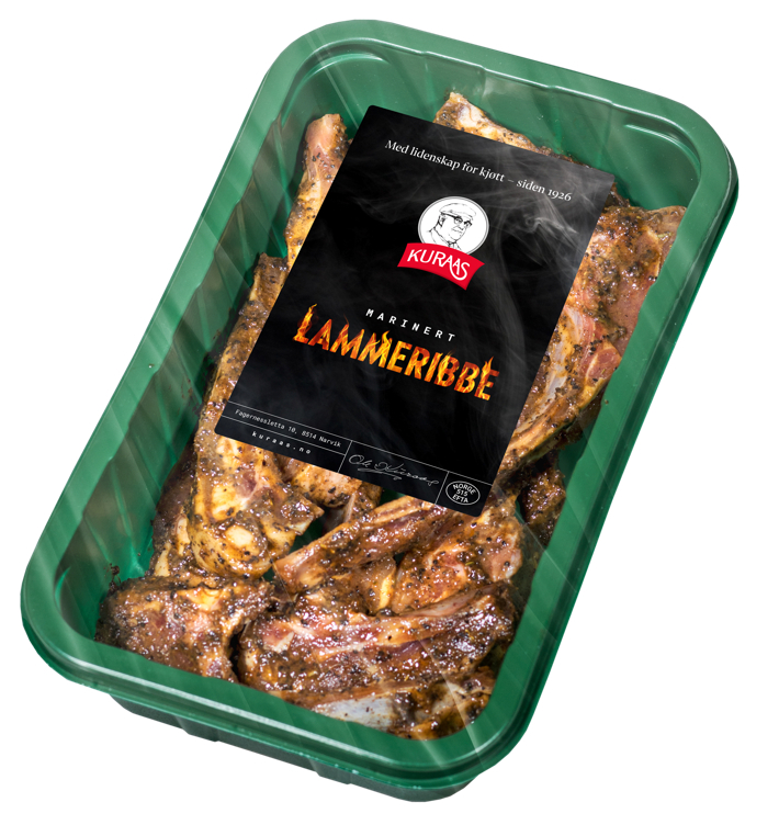 Lammeribbe i skiver marinert  kg