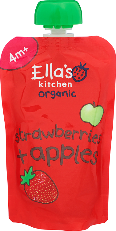 Ellas kitchen jordbær og eple øko  4m  120g
