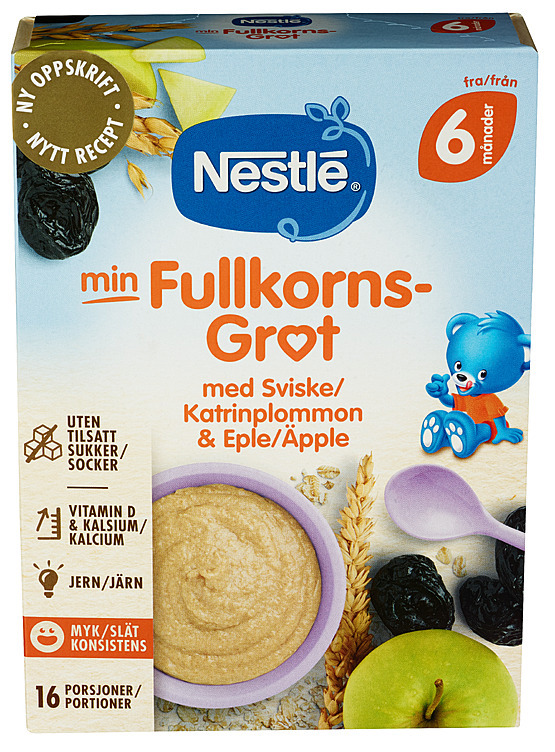 Min fullkornsgrøt sviske eple 6m  410g