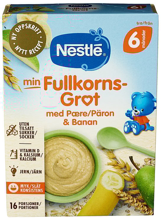 Min fullkornsgrøt pære banan 6m  410g