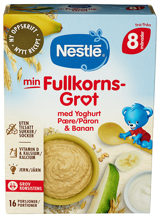 Min fullkornsgrøt yoghurt pære banan 8m  410g