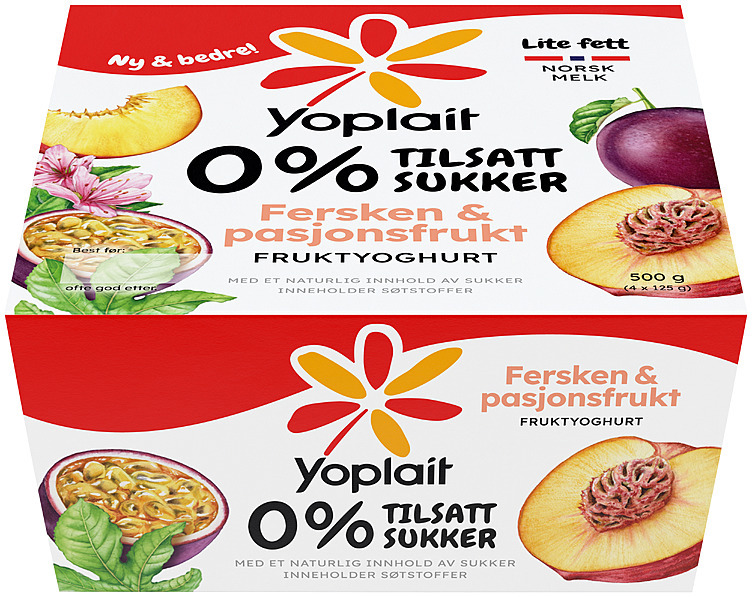 Yoplait 00% fersken/pasjon   4x125g