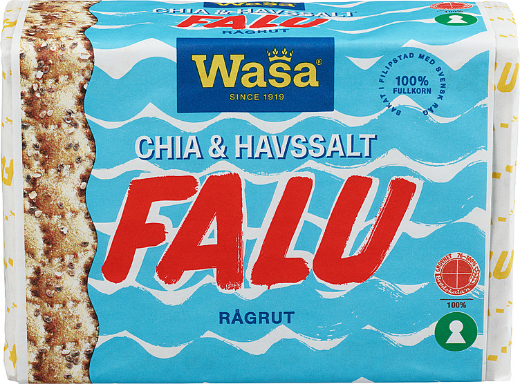 Wasa knekkebrød falu rågrut chia & havsalt  235g