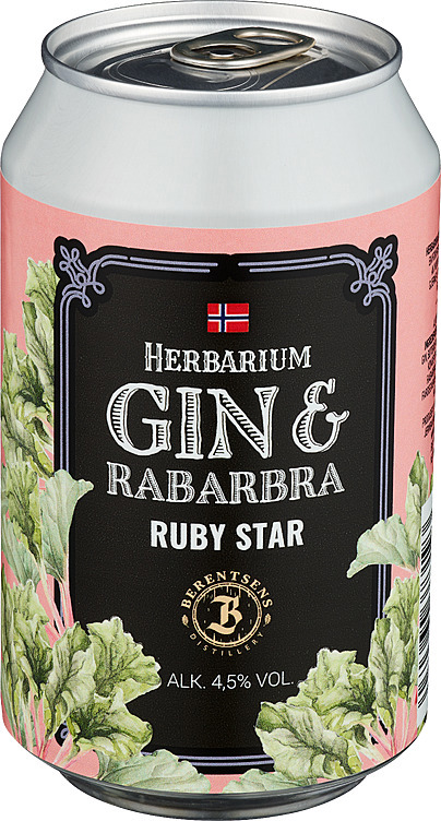 Ruby star gin & rabarbra bx   4,5%   24x33cl