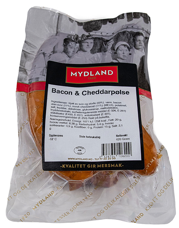 Bacon og cheddarpølse frys   kg